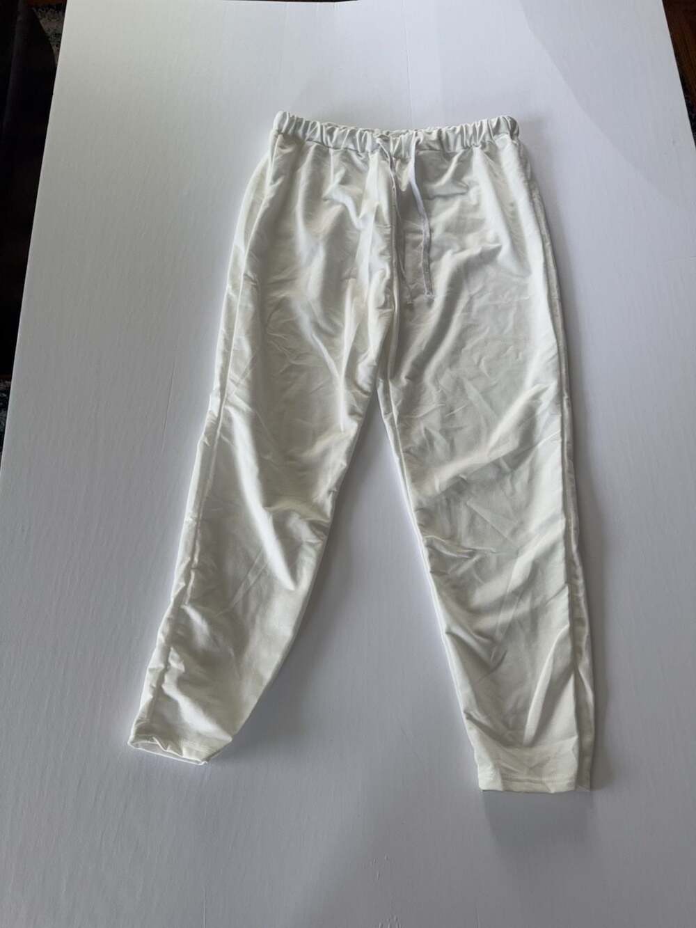 White Drawstring Jogger Pants Size XL